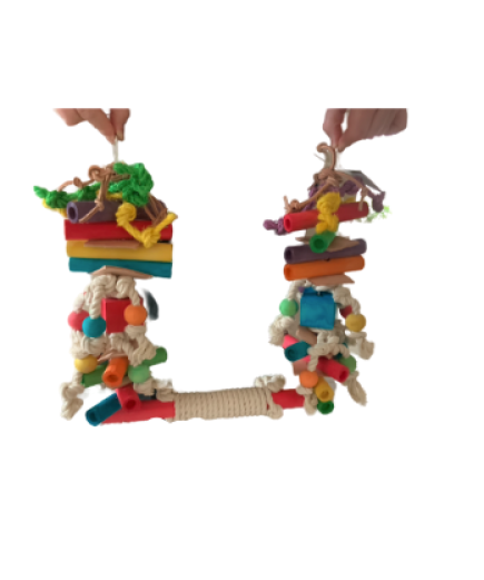 Parrot-Supplies 50cm Wooden Premium Parrot Swing - Large